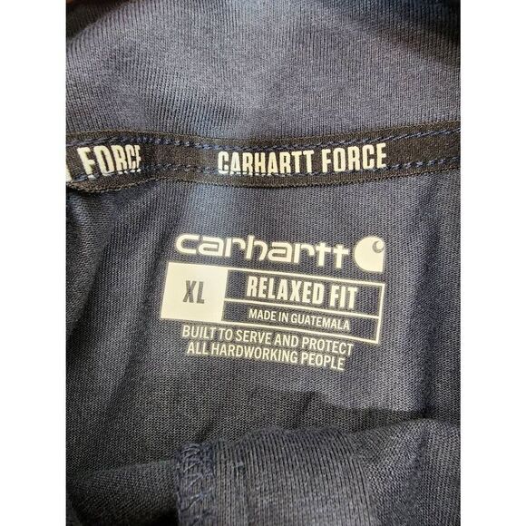 Carhartt Force Men's XL Navy Relaxed Fit Midweight Long-Sleeve Quarter-Zip Mock- - Picture 7 of 8